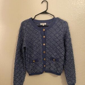 Heartloom Blue Textured Cardigan